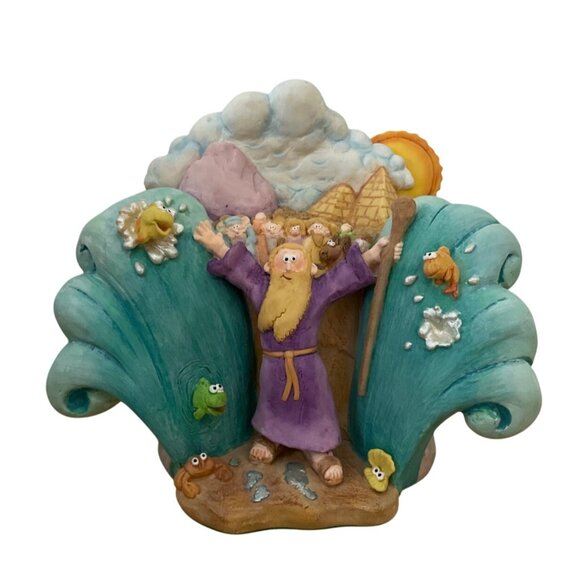 The Beginners Bible Moses Parts The Red Sea Ceramic Collectible Figure 1996 Rare - Picture 2 of 15